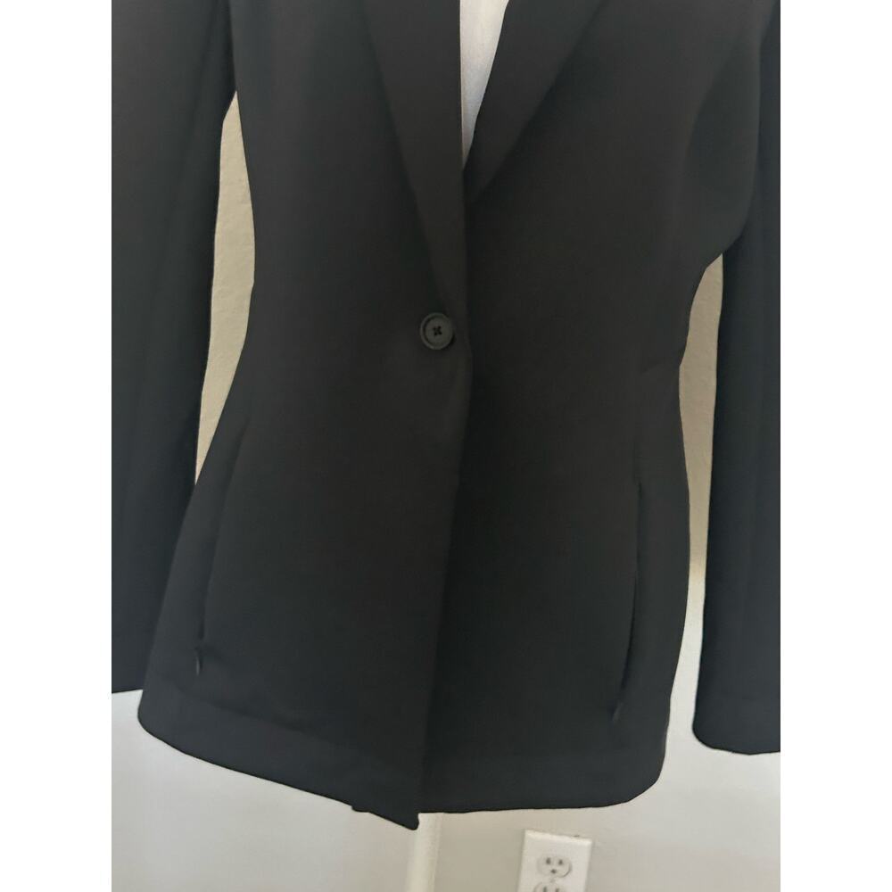 M.M. Lafleur women's black scuba stretch one button jacket  blazer size 10 - Picture 2 of 15
